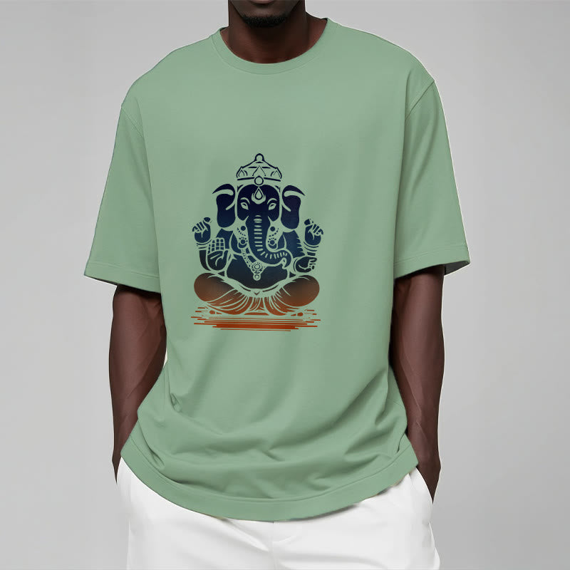 Buddha Stones Meditating Ganesh Elephant Pattern Tee T-shirt - image 15
