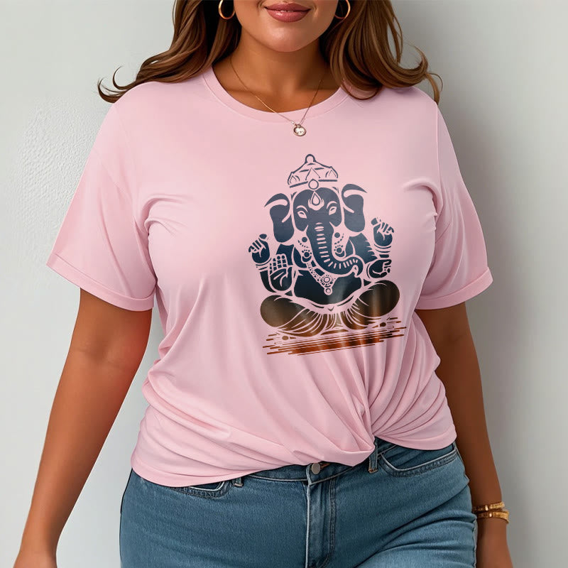 Buddha Stones Meditating Ganesh Elephant Pattern Tee T-shirt - image 13
