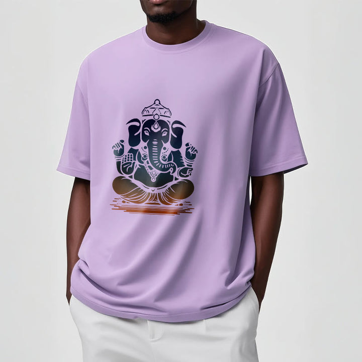 Buddha Stones Meditating Ganesh Elephant Pattern Tee T-shirt - image 17