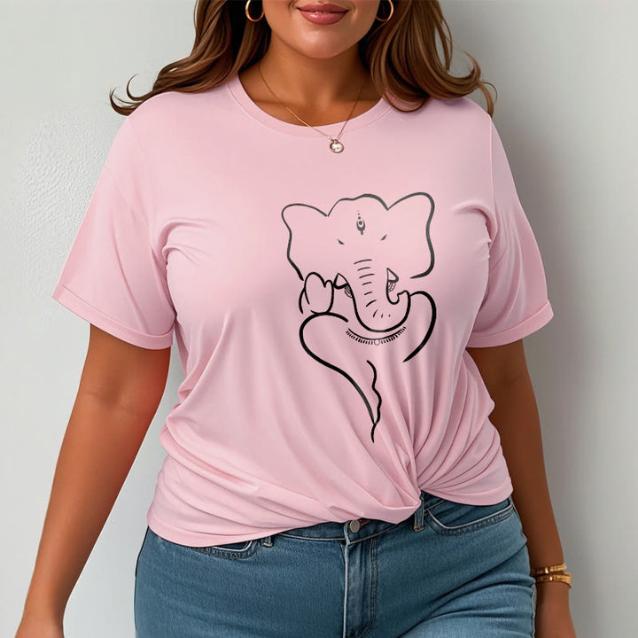 Buddha Stones Ganesh Elephant Sketch Pattern Tee T-shirt - image 13