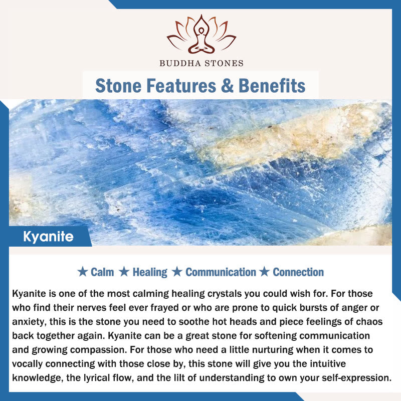 Buddha Stones Natural Kyanite Healing Communication Bracelet - image 6