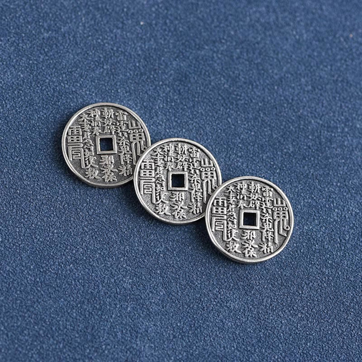 Buddha Stones 925 Sterling Silver Coin Protection Braided Bracelet Anklet - image 5