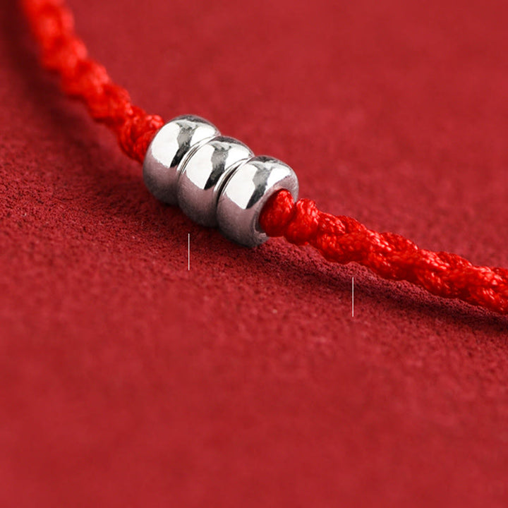 Buddha Stones 925 Sterling Silver Beads Protection Luck Braided Bracelet Anklet - image 13