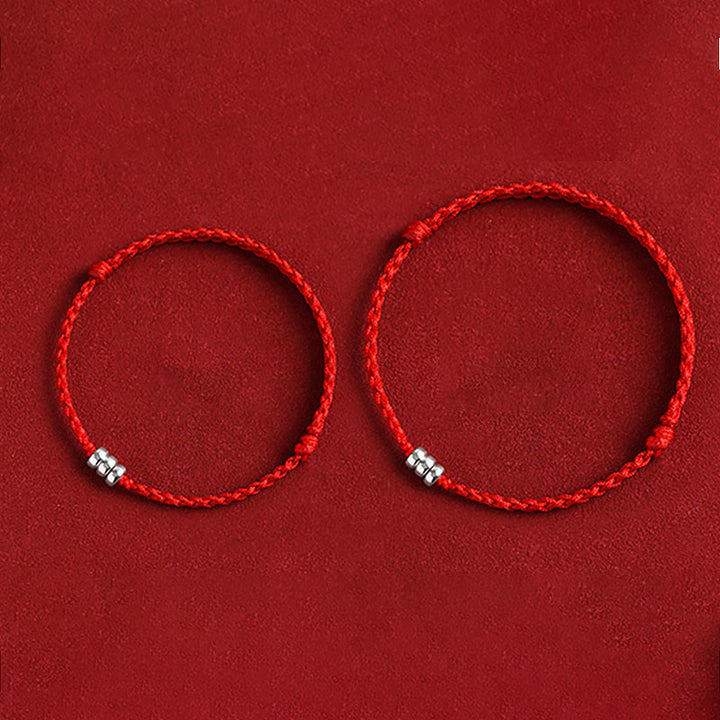 Buddha Stones 925 Sterling Silver Beads Protection Luck Braided Bracelet Anklet - image 11