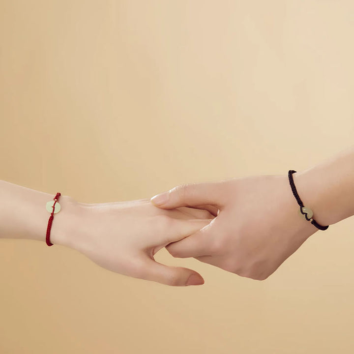 Buddha Stones Natural Hetian Jade Peace Buckle Fu Character Protection Luck Braided Bracelet - image 21