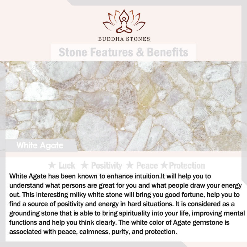 Buddha Stones Natural White Agate Hetian Jade Beads Interlocking Positive Bracelet Bangle - image 6