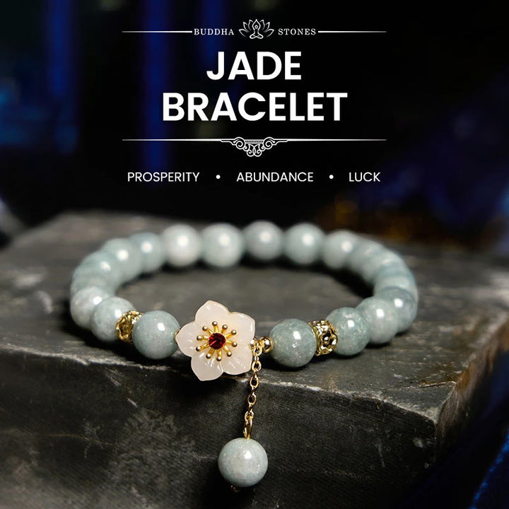 Buddha Stones Jade Abundance Flower Bracelet - Jade(Wrist Circumference: 14-16cm) - image 0