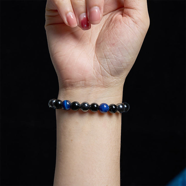 Buddha Stones Natural Tiger's Eye Obsidian Hematite Positive Powerful Bracelet - image 22