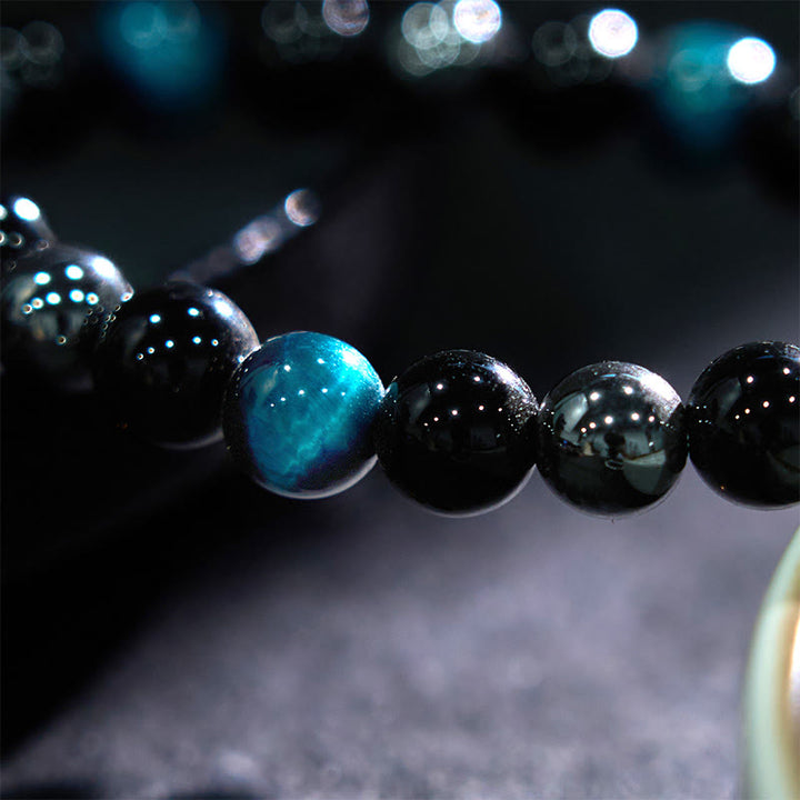 Buddha Stones Natural Tiger's Eye Obsidian Hematite Positive Powerful Bracelet - image 33