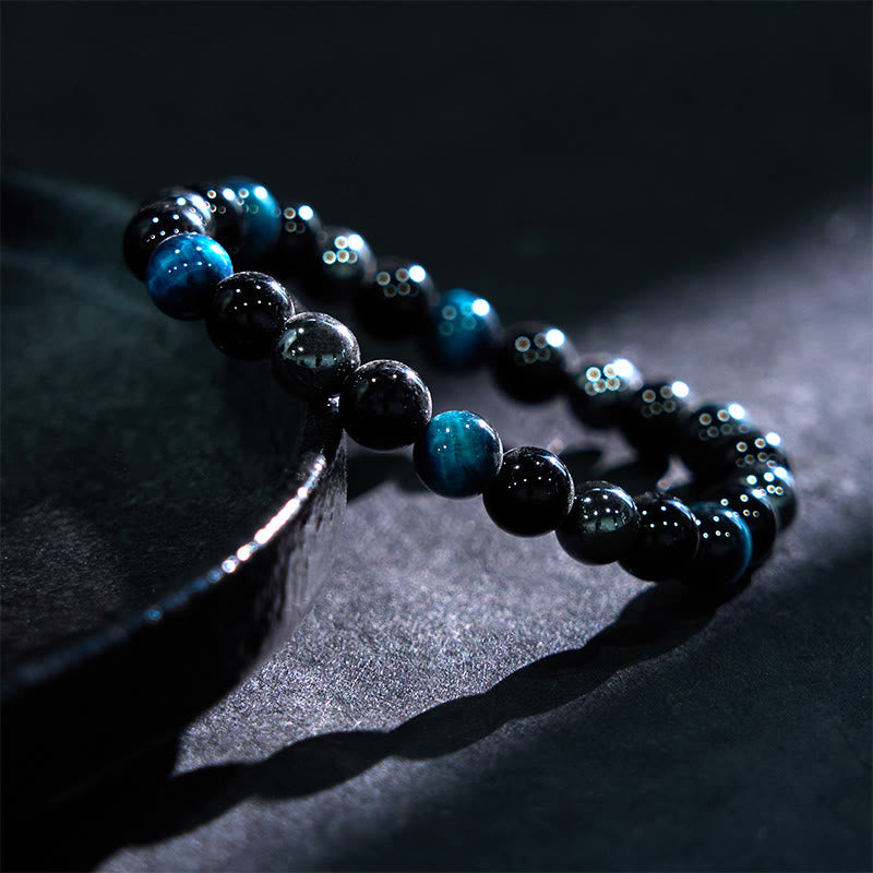 Buddha Stones Natural Tiger's Eye Obsidian Hematite Positive Powerful Bracelet - image 24