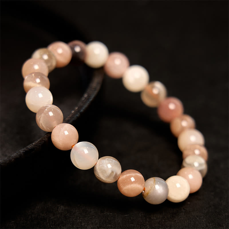 Buddha Stone Peach Moonstone Healing Bracelet - image 2