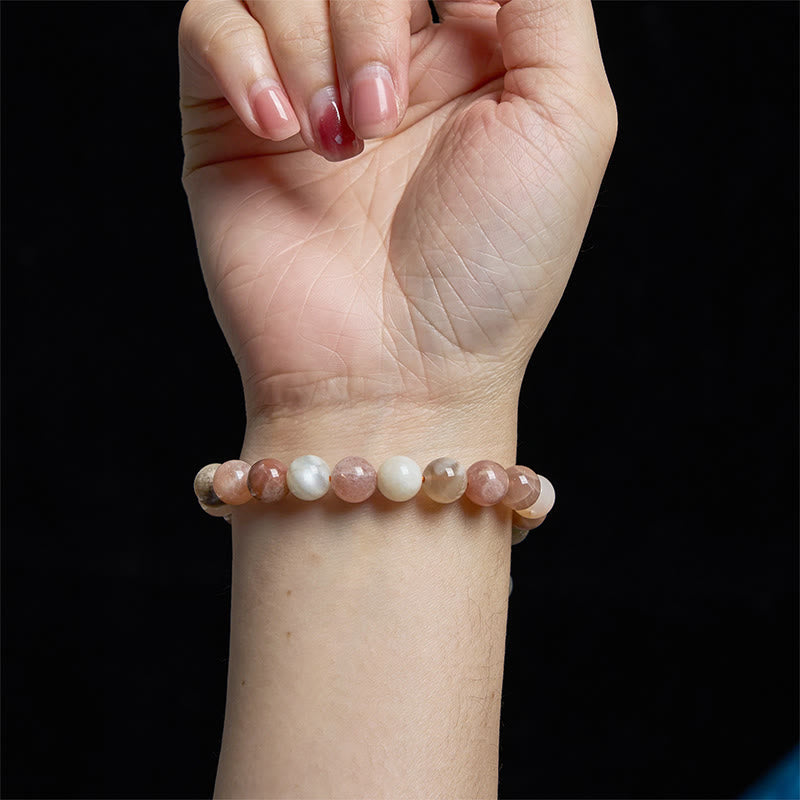 Buddha Stones Peach Moonstone Healing Bracelet - image 4