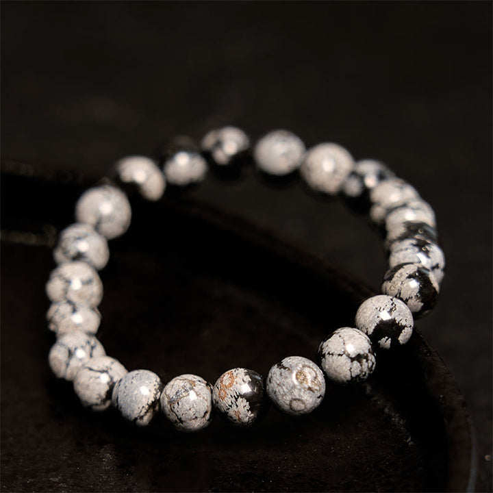 Buddha Stones Snowflake Obsidian Balance Bracelet - image 1