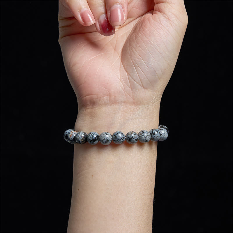 Buddha Stones Snowflake Obsidian Balance Bracelet - image 4