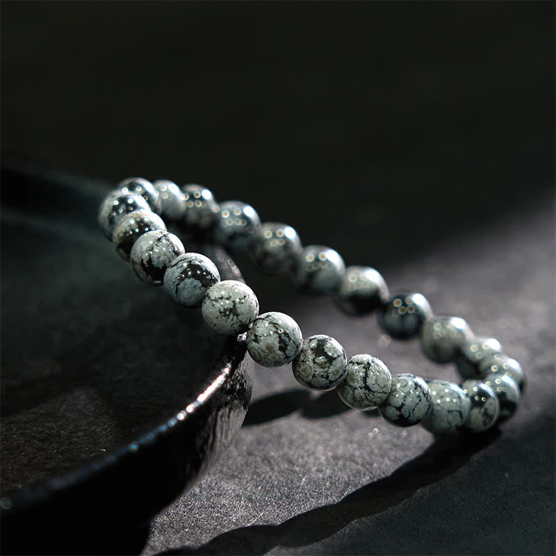 Buddha Stones Snowflake Obsidian Balance Bracelet - image 2