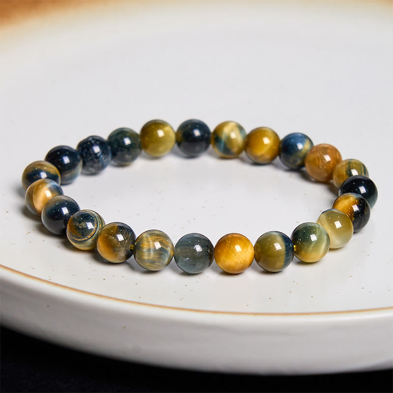 Buddha Stones Yellow Blue Tiger Eye Courage Bracelet - image 8