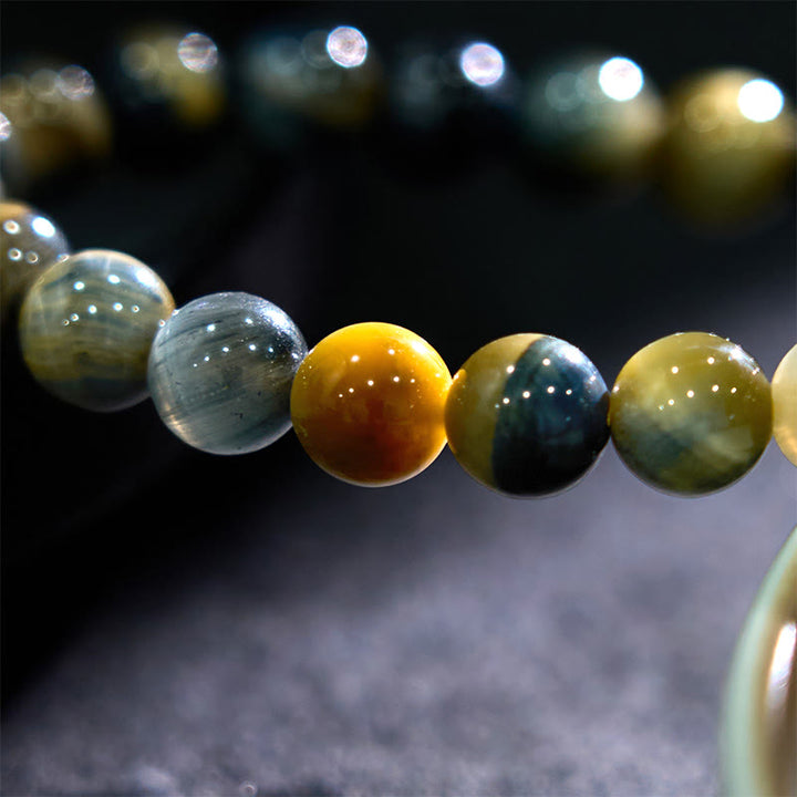 Buddha Stones Yellow Blue Tiger Eye Courage Bracelet - image 7