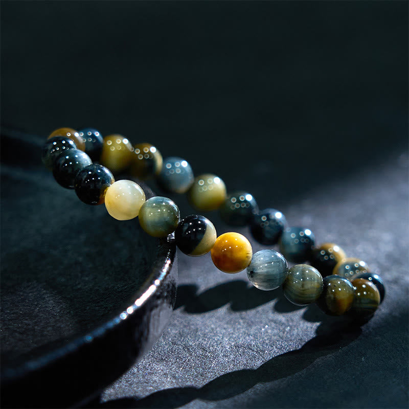 Buddha Stones Yellow Blue Tiger Eye Courage Bracelet - image 2