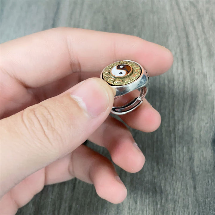 Buddha Stones Yin Yang Chinese Zodiac Copper Wealth Adjustable Ring - image 4