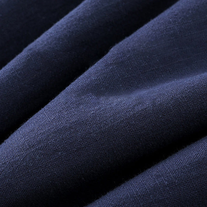 Buddha Stones Winter Men's Frog-Button Tang Suit Linen Cotton Fleece Lined Jacket Shirt With Pockets - image 2