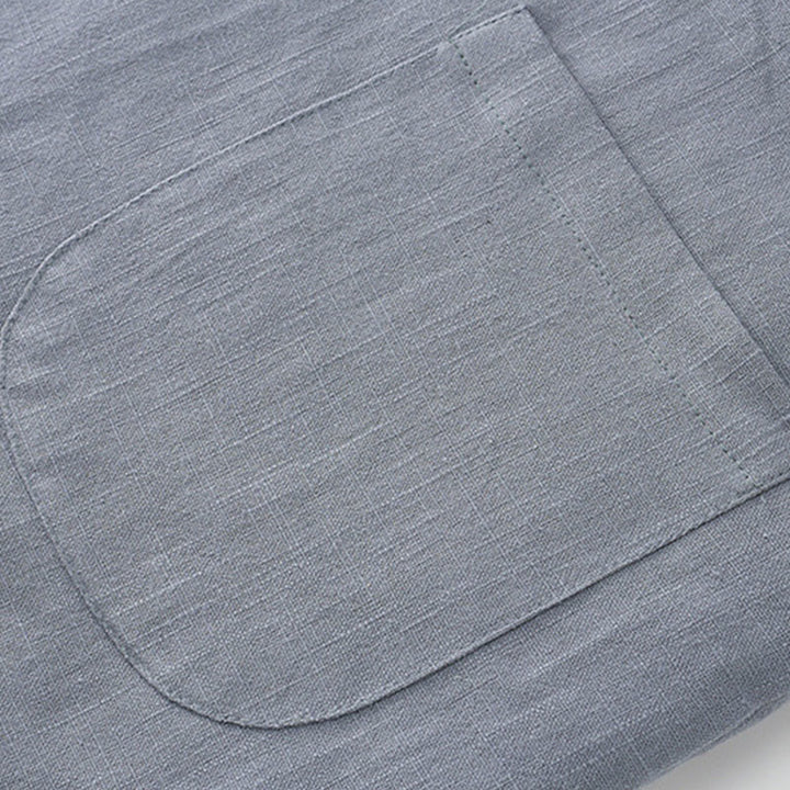 Buddha Stones Winter Men's Frog-Button Tang Suit Linen Cotton Fleece Lined Jacket Shirt With Pockets - image 7