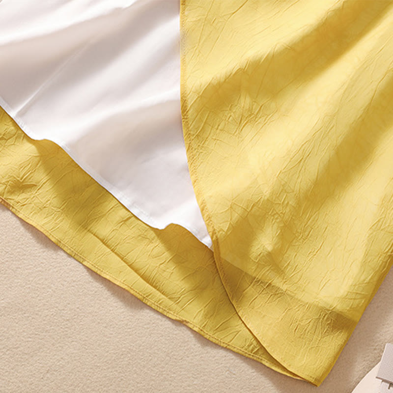 Buddha Stones Women's Flower Embroidery Frog-Button Shirt Dress Wide Leg Pants - image 9