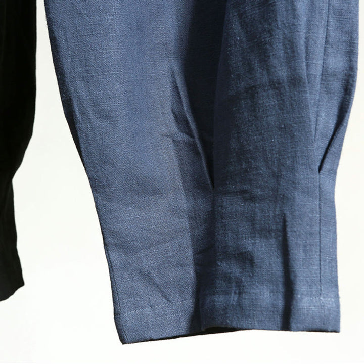 Buddha Stones Casual Plain Color Elastic Drawstring Ramie Linen Men's Pants With Pockets - image 24