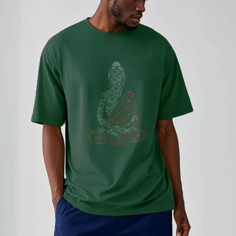 Buddha Stones Meditating Buddha Let That Shit Go Pattern Tee T-shirt - image 11