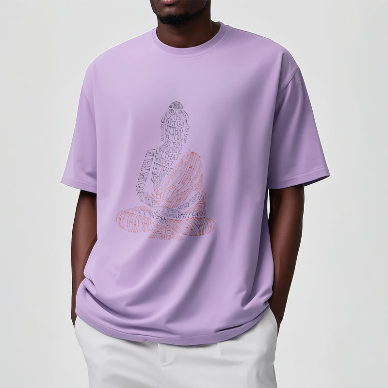 Buddha Stones Meditating Buddha Let That Shit Go Pattern Tee T-shirt - image 17