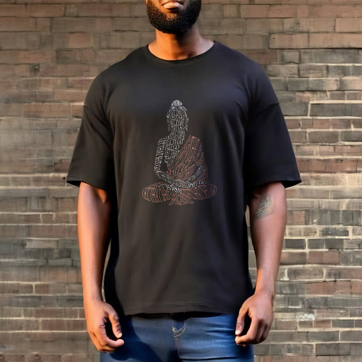 Buddha Stones Meditating Buddha Let That Shit Go Pattern Tee T-shirt - image 5