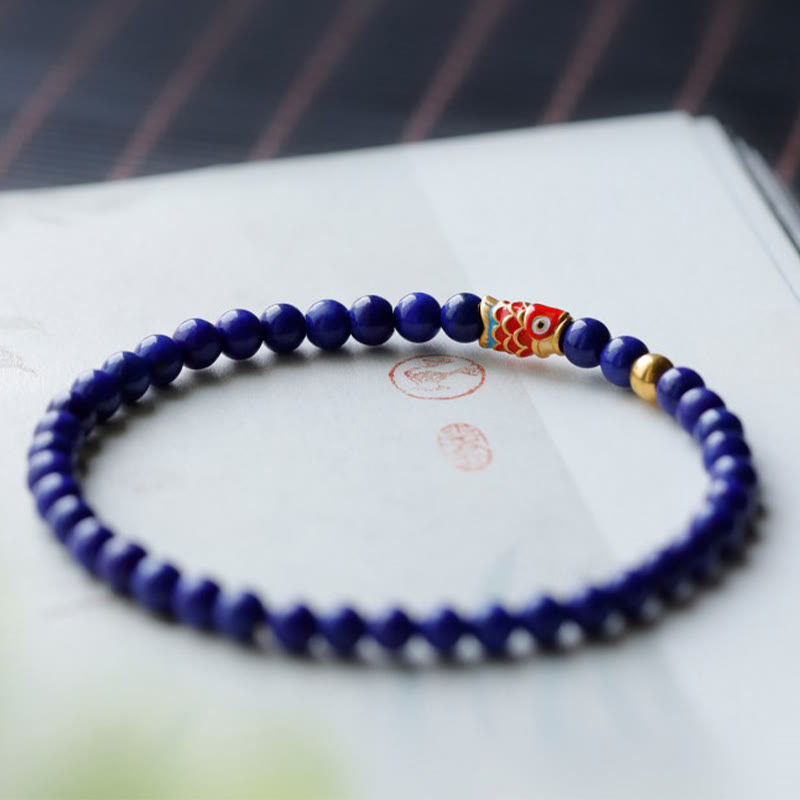 Buddha Stones Lazurite Koi Fish Positive Bracelet - image 2
