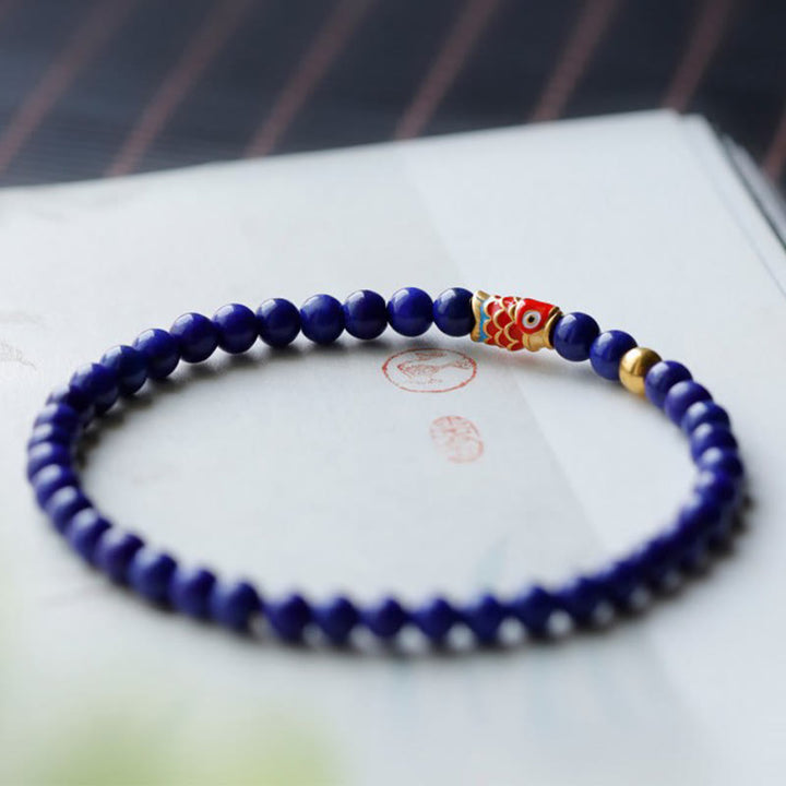 Buddha Stones Lazurite Koi Fish Positive Bracelet - image 2