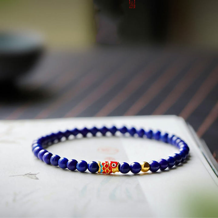 Buddha Stones Lazurite Koi Fish Positive Bracelet - Lazurite(Wrist Circumference: 14-16cm) - image 0