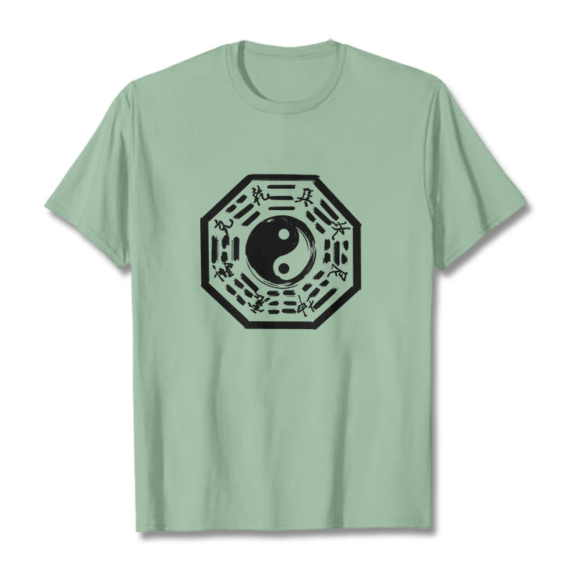 Buddha Stones Ba Gua Pattern Cotton Tee T-shirt - PaleGreen - 2XL - image 14