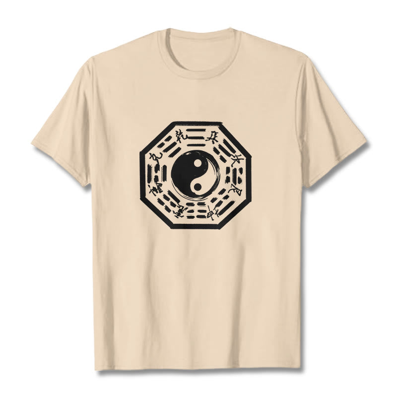 Buddha Stones Ba Gua Pattern Cotton Tee T-shirt - Bisque - 2XL - image 12