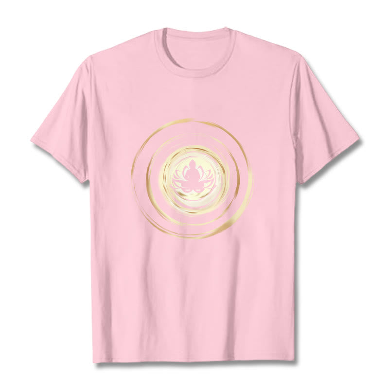 Buddha Stones Meditating Buddha Lotus Pattern Tee T-shirt - LightPink - 2XL - image 12