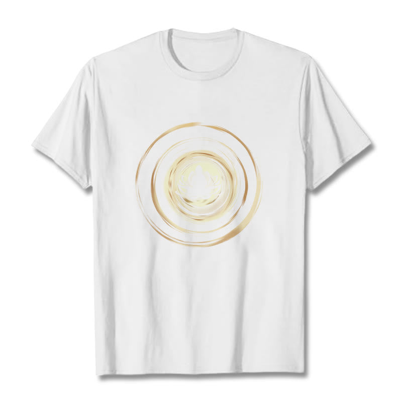 Buddha Stones Meditating Buddha Lotus Pattern Tee T-shirt - White - 2XL - image 5