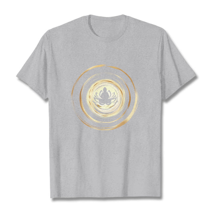 Buddha Stones Meditating Buddha Lotus Pattern Tee T-shirt - LightGrey - 2XL - image 19