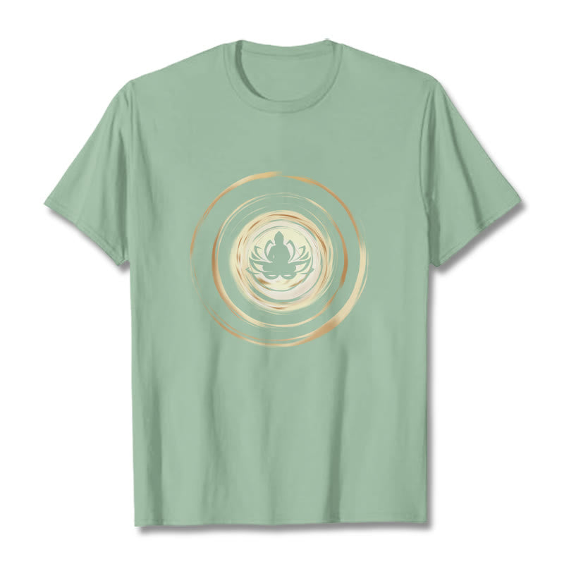 Buddha Stones Meditating Buddha Lotus Pattern Tee T-shirt - PaleGreen - 2XL - image 14