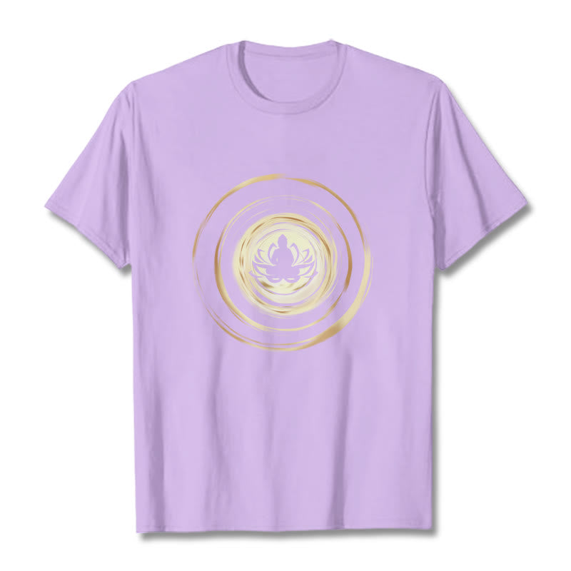 Buddha Stones Meditating Buddha Lotus Pattern Tee T-shirt - Plum - 2XL - image 16