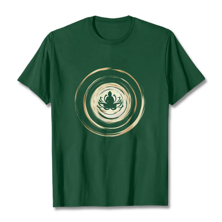Buddha Stones Meditating Buddha Lotus Pattern Tee T-shirt - ForestGreen - 2XL - image 10