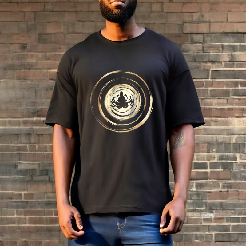 Buddha Stones Meditating Buddha Lotus Pattern Tee T-shirt - image 2