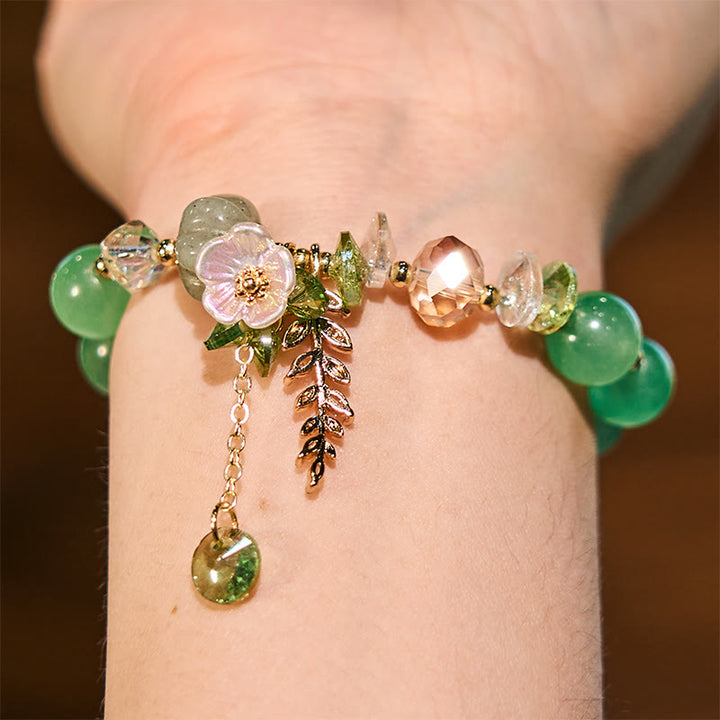 Buddha Stones Blue Crystal Amethyst Sun Stone Green Aventurine Healing Bracelet - image 35