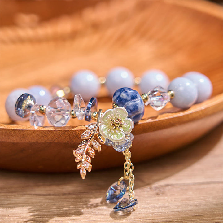 Buddha Stones Blue Crystal Amethyst Sun Stone Green Aventurine Healing Bracelet - image 14
