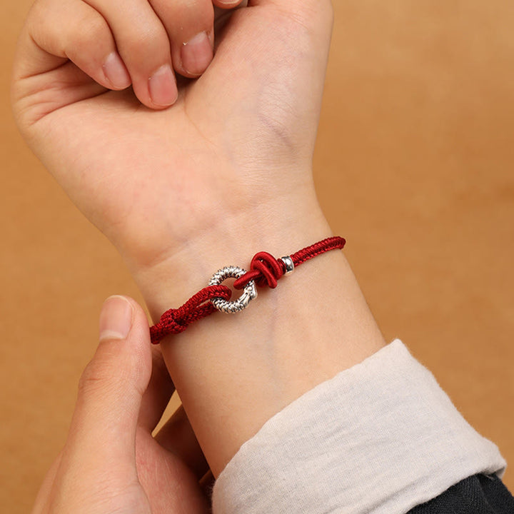 Buddha Stones 999 Sterling Silver Year Of The Dragon Peace Buckle Luck Bracelet - image 10