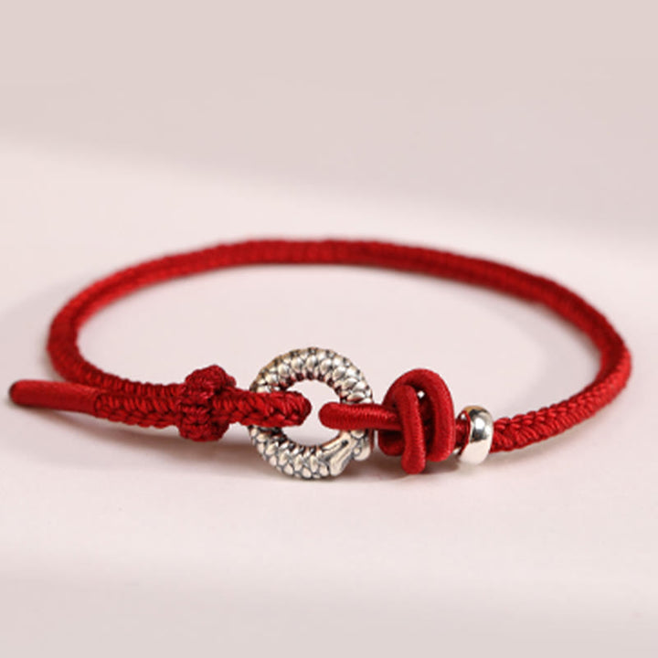 Buddha Stones 999 Sterling Silver Year Of The Dragon Peace Buckle Luck Bracelet - image 21