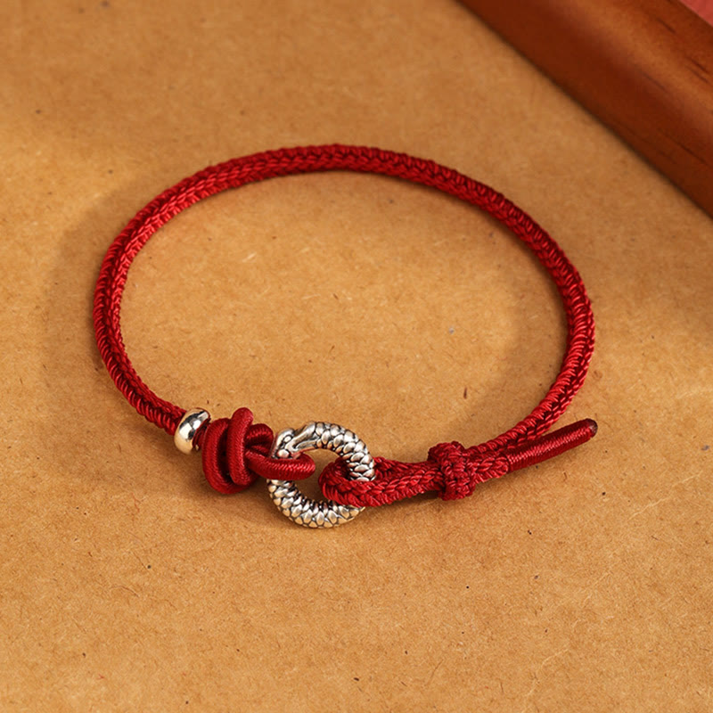 Buddha Stones 999 Sterling Silver Year Of The Dragon Peace Buckle Luck Bracelet - 999 Sterling Silver(Wrist Circumference 19-23cm) - image 12