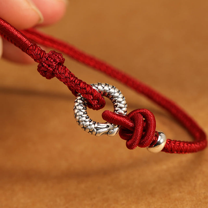 Buddha Stones 999 Sterling Silver Year Of The Dragon Peace Buckle Luck Bracelet - image 18