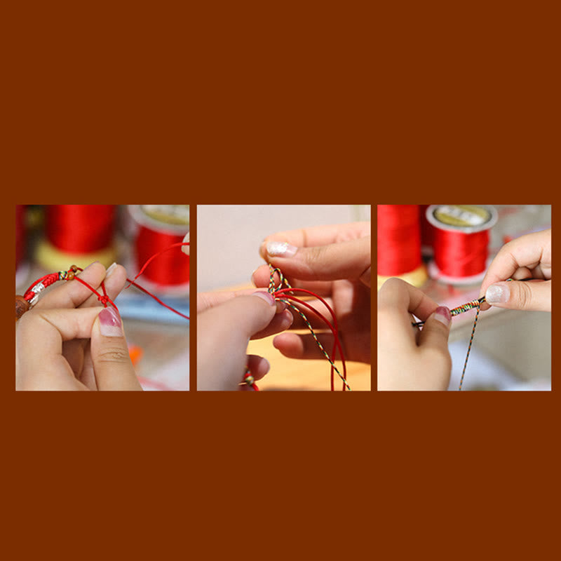 Buddha Stones Jade Abacus Bead Prosperity Red String Rope Bracelet - image 17