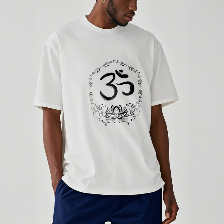 Buddha Stones OM Lotus Sketch Cotton Tee T-shirt - image 8